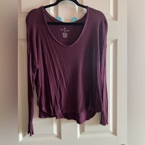 American Eagle Soft & Sexy Ribbed LS Shirt Size XS but fits oversized